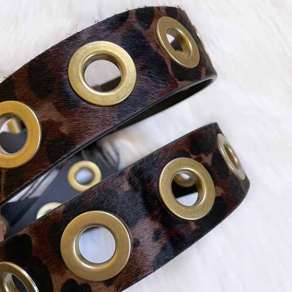All Saints Genuine Calf Hair Grommet Belt - Picture 3 of 10